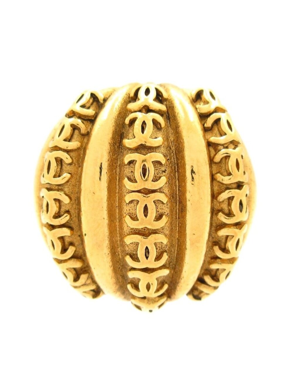 Chanel Earrings CC Logo Gold